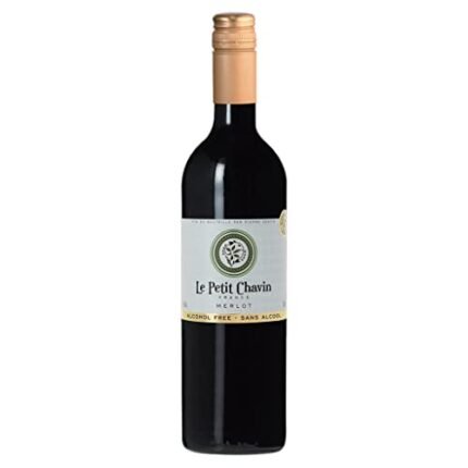 Le Petit Chavin Merlot Dealcoholized 0.0% Non-Alcoholic Red From France 750ml. Vegan (1 Bottle)