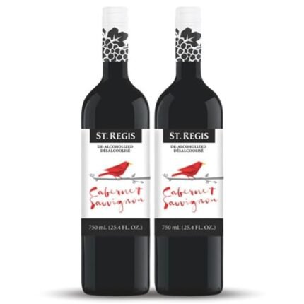 ST. REGIS Non-Alc Cabernet Sauvignon 25.4 Fl Oz (2 Pack) - Low Calorie and Sugar - Fruity & Spicy Rich Flavor from North of Spain Vineyards