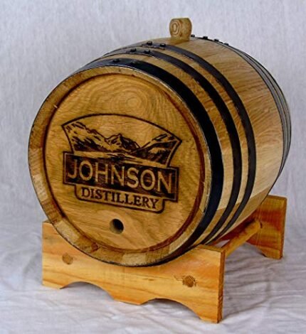 Personalized Engraved White American Oak Aging Barrels (1 Liter) - New Wooden Barrels To Age Your Own Whiskey. Bourbon. Wine. Tequila. Rum. Scotch. Beer. & More | Personalized Design Engraved RHB141